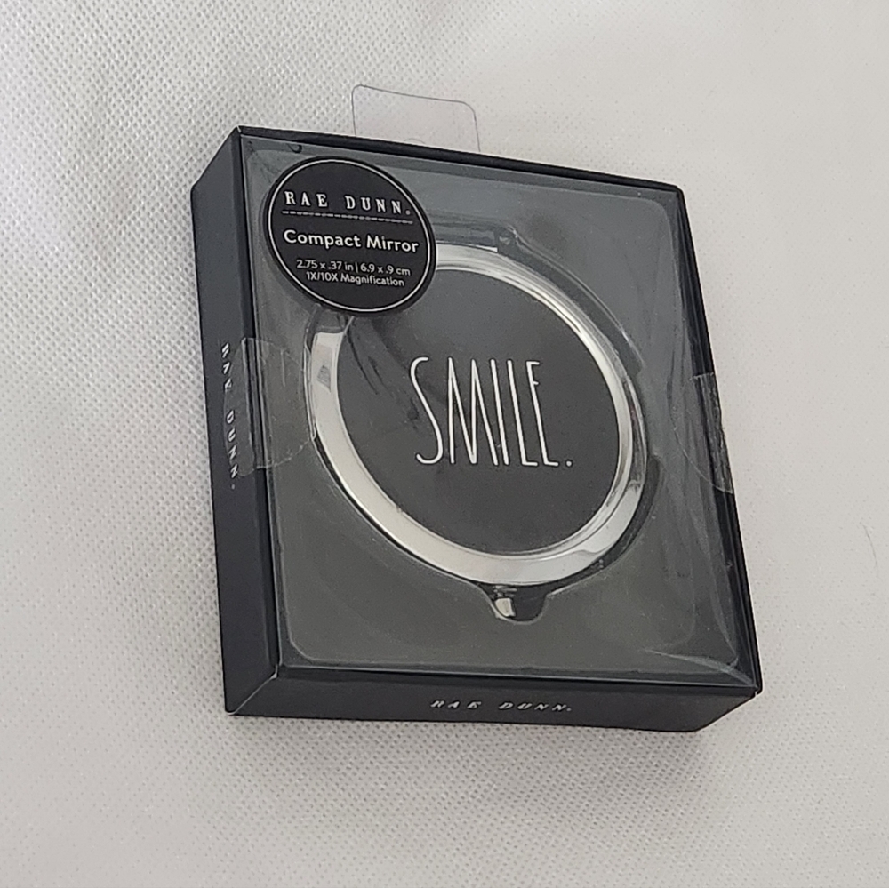 Rae Dunn compact  'Smile' Mirror